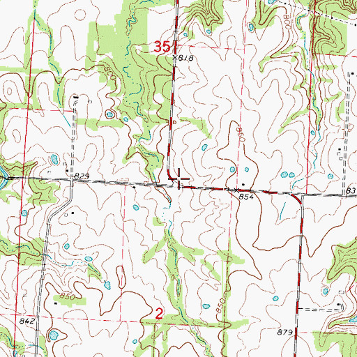 Topographic Map of Crystal Springs School (historical), MO
