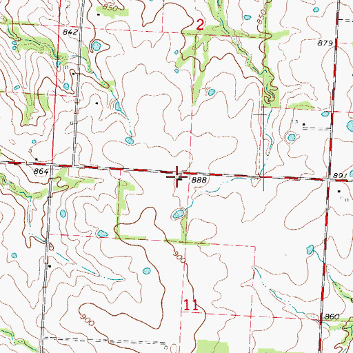 Topographic Map of Lone Elm School (historical), MO