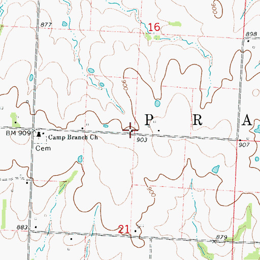 Topographic Map of Glover School (historical), MO