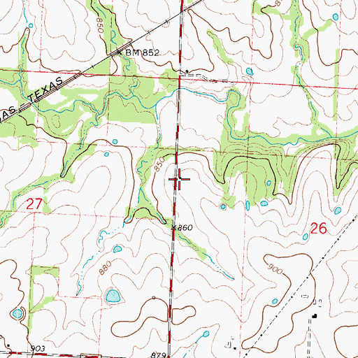 Topographic Map of Camp Branch School (historical), MO