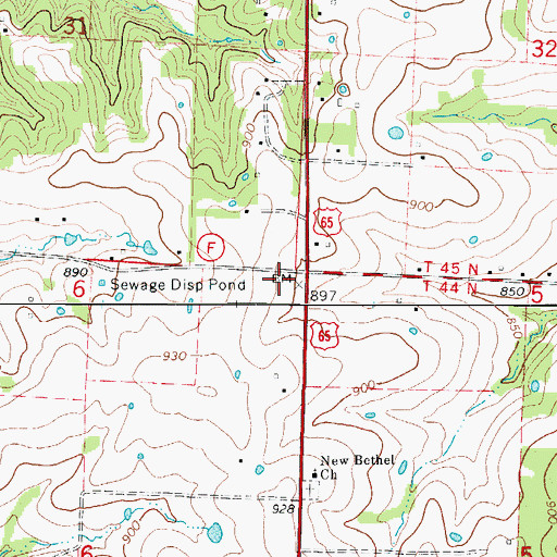 Topographic Map of Anderson School (historical), MO