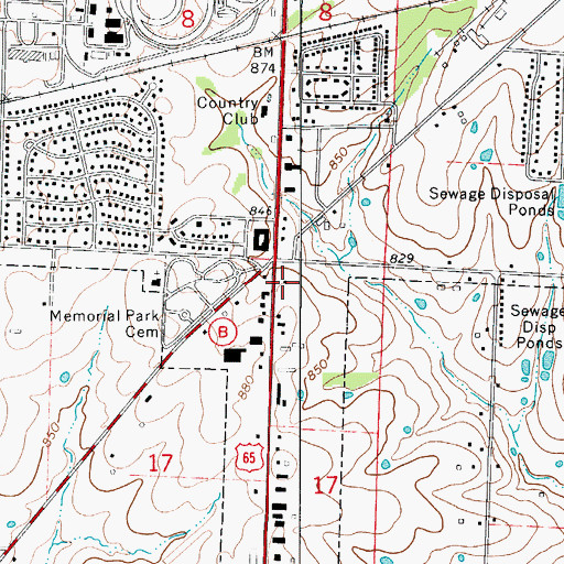 Topographic Map of High Point School (historical), MO