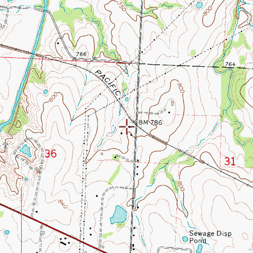 Topographic Map of Oak Grove School (historical), MO