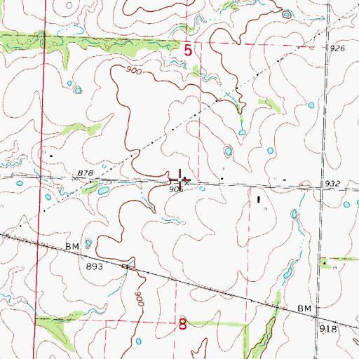 Topographic Map of Elm Branch School (historical), MO