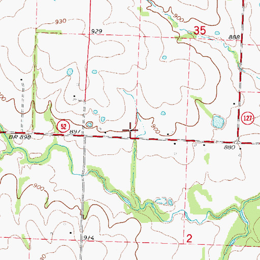 Topographic Map of Maple Grove School (historical), MO