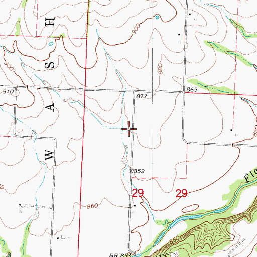 Topographic Map of Bennett School (historical), MO