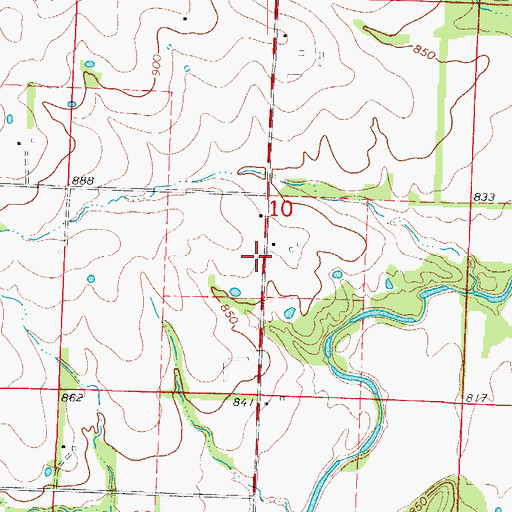Topographic Map of Cottage School (historical), MO