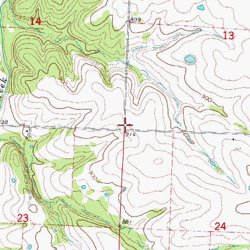 Topographic Map of Center View School (historical), MO