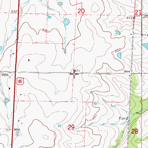 Topographic Map of South Side School (historical), MO