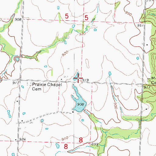 Topographic Map of Pleasant View School (historical), MO