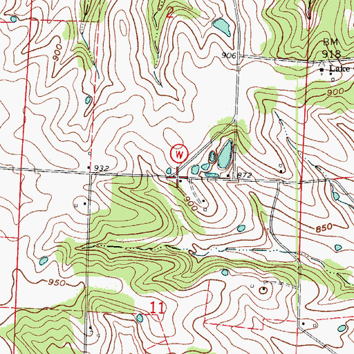 Topographic Map of Ringen School (historical), MO
