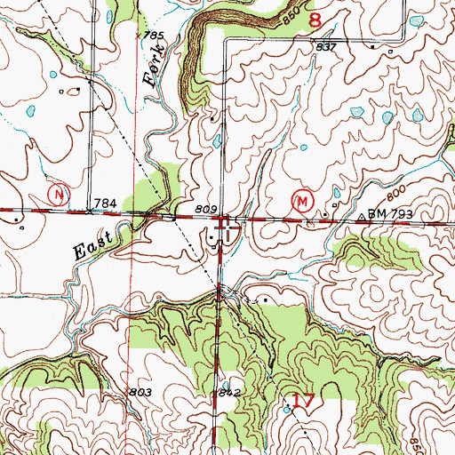 Topographic Map of Little Grant School (historical), MO