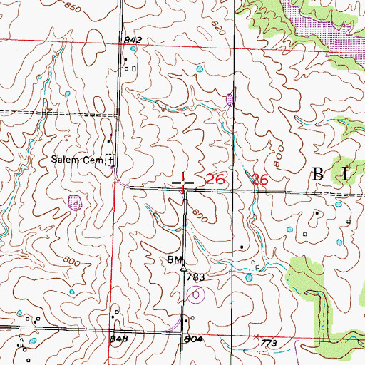 Topographic Map of Victor School (historical), MO