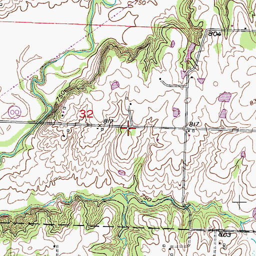 Topographic Map of Powell School (historical), MO
