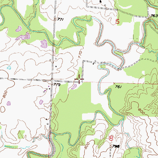 Topographic Map of Maple Grove School (historical), MO