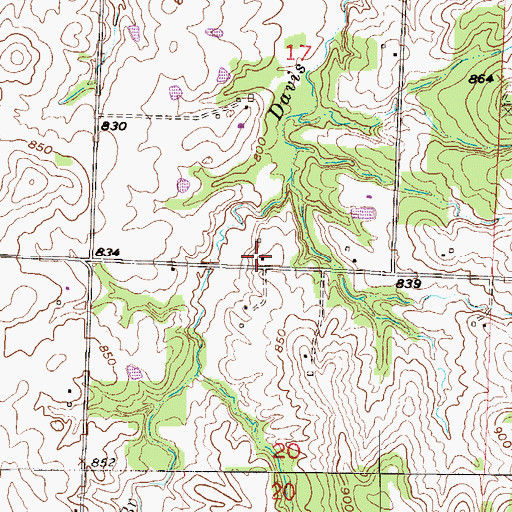 Topographic Map of Enterprise School (historical), MO