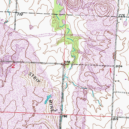 Topographic Map of Mount Hope School (historical), MO