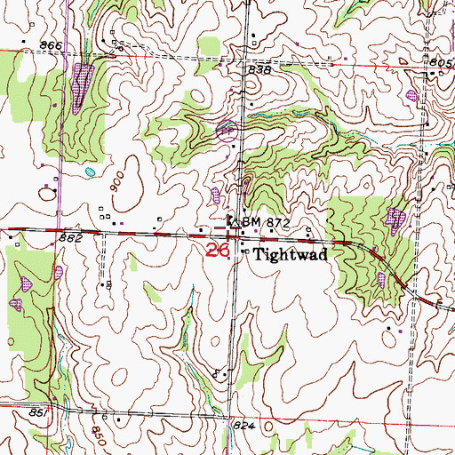 Topographic Map of Logan School (historical), MO