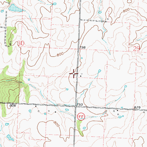 Topographic Map of Glendale School (historical), MO