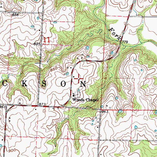 Topographic Map of Rocky Ford School (historical), MO