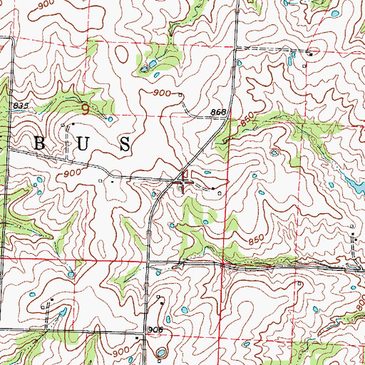 Topographic Map of Payne School (historical), MO