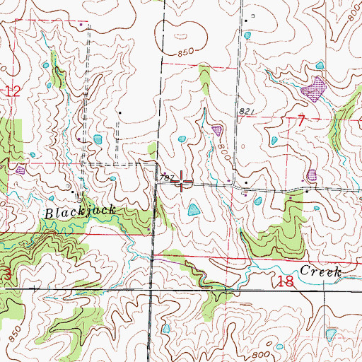 Topographic Map of Foster School (historical), MO