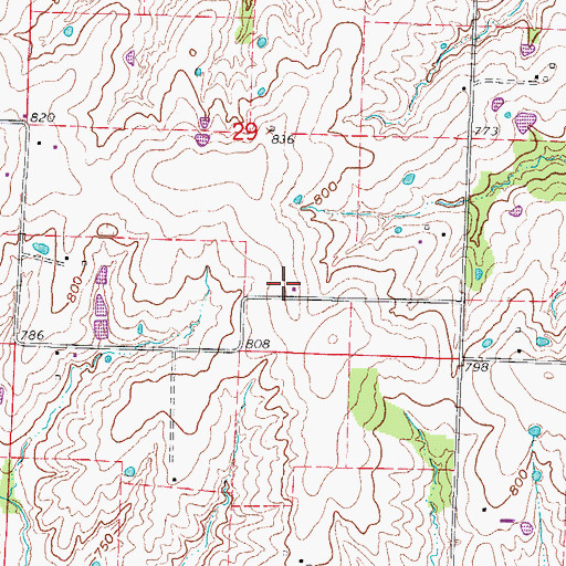 Topographic Map of Bowman School (historical), MO