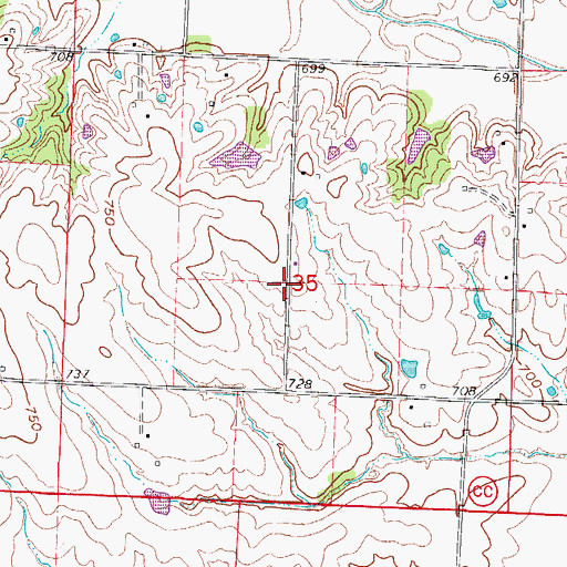 Topographic Map of Eureka School (historical), MO