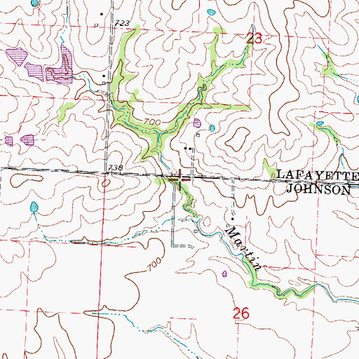 Topographic Map of County Line School (historical), MO