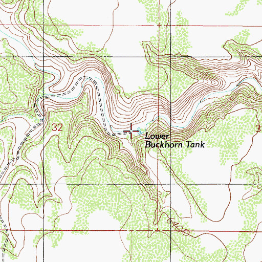 Topographic Map of Lower Buckhorn Tank, AZ