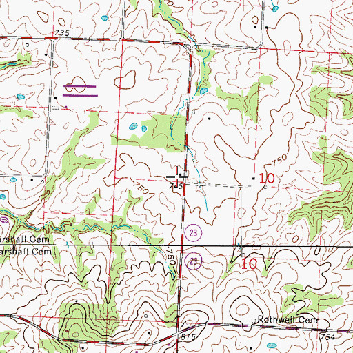 Topographic Map of Lowland School (historical), MO