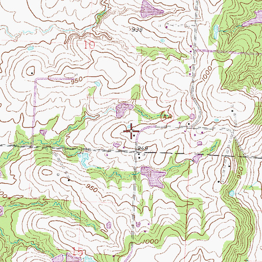 Topographic Map of Lone Walnut School (historical), MO