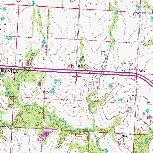 Topographic Map of Miller School (historical), MO