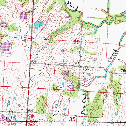 Topographic Map of Roberts School (historical), MO