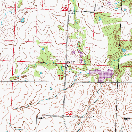Topographic Map of Round Grove School (historical), MO