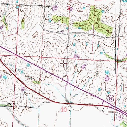 Topographic Map of Fulkerson School (historical), MO