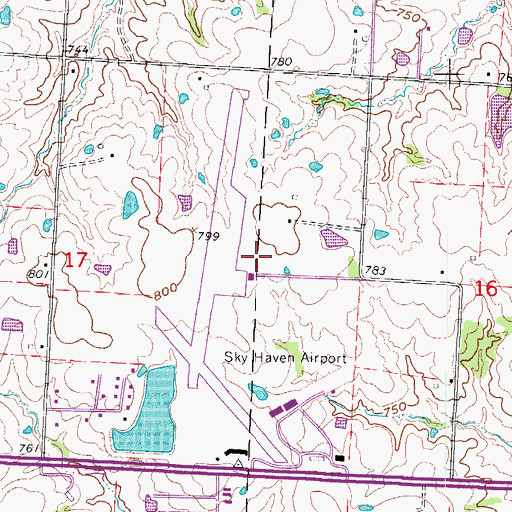 Topographic Map of Long Prairie School (historical), MO