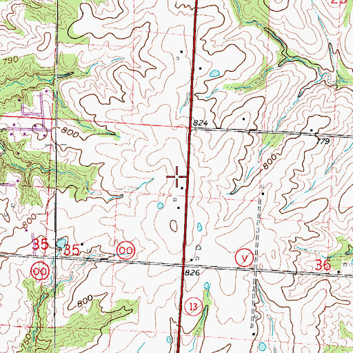 Topographic Map of Walker School (historical), MO