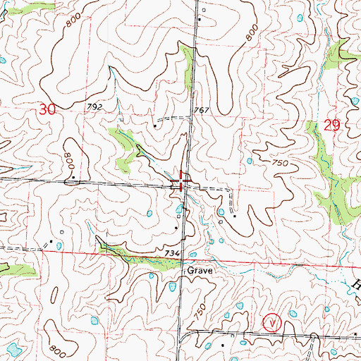 Topographic Map of Mason School (historical), MO