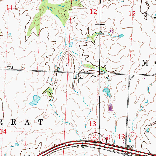 Topographic Map of Valley View School (historical), MO