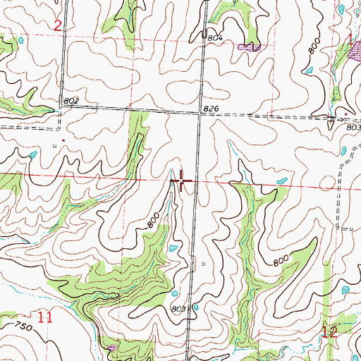 Topographic Map of Oak Grove School (historical), MO