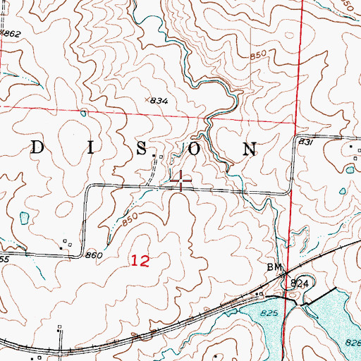 Topographic Map of Flynn School (historical), MO
