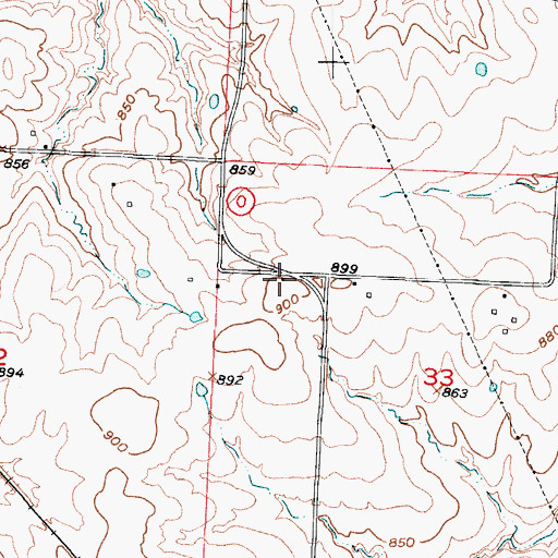 Topographic Map of Borthick School (historical), MO