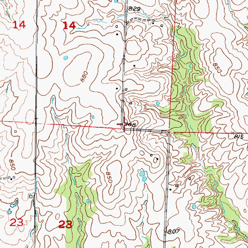 Topographic Map of Briscoe School (historical), MO