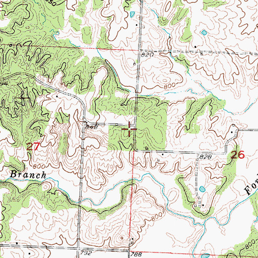 Topographic Map of Lone Star School (historical), MO