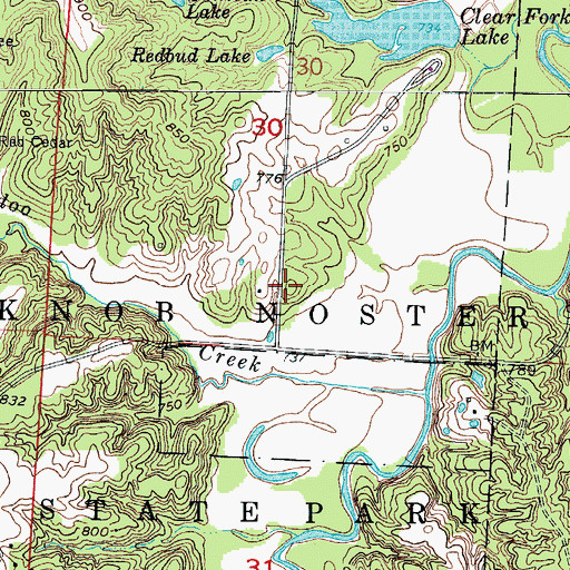 Topographic Map of Diamond Point School (historical), MO