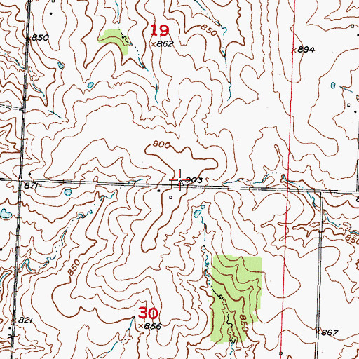 Topographic Map of Blairstown School (historical), MO