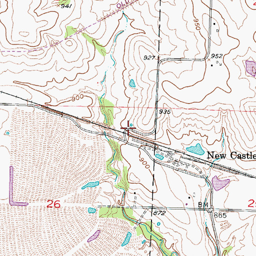 Topographic Map of Leeton School (historical), MO
