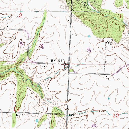 Topographic Map of Cold Springs School (historical), MO