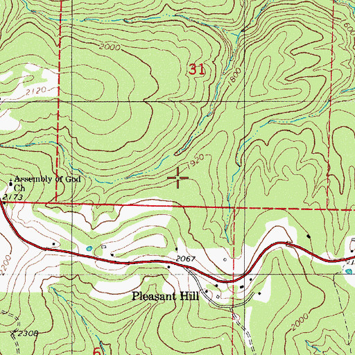 Topographic Map of Assembly of God Church, AR